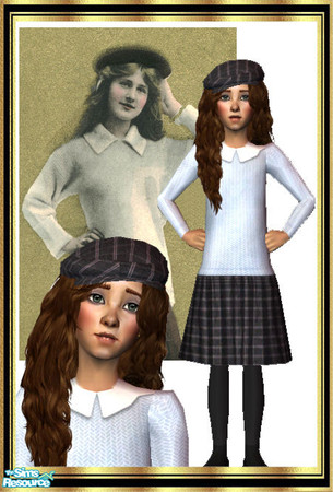Sims 2 — Victorian sweater skirt and hat set - 5f6583ba Oct17dress2 by giasims — Sweater and skirt
