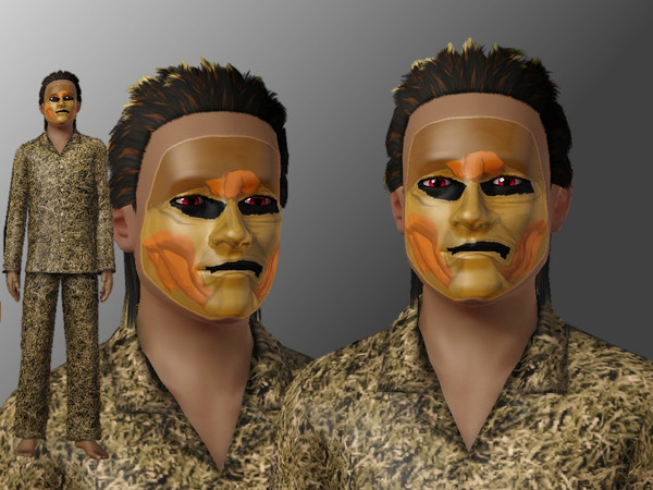 Sims 3 — am costume make up felineGoldFace by skystars5 — A fun gold face mask for your adult male and female Sims.