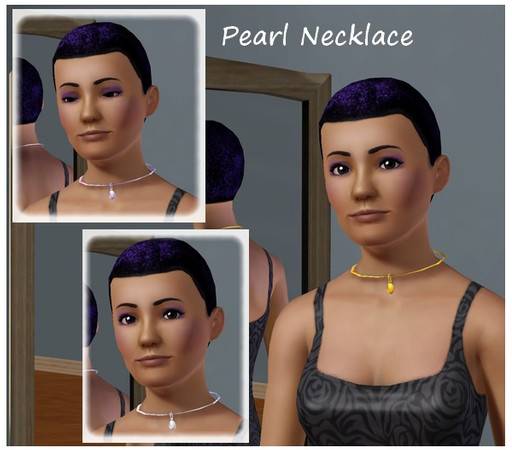 Sims 3 — Pearl Necklace by MelissaMel — New mesh pearl necklace for your ladies. It based on earrings therefor you cannot