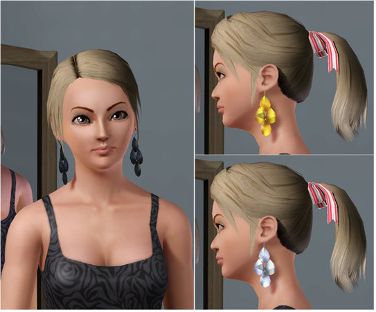Sims 3 — Girly Tears Earrings by MelissaMel — This is a new mesh of earrings :) Mesh is by me.