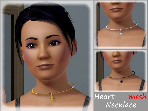 Sims 3 — Heart Necklace by MelissaMel — This is a heart necklace for female sim :) Mesh is by me. It based on earrings,