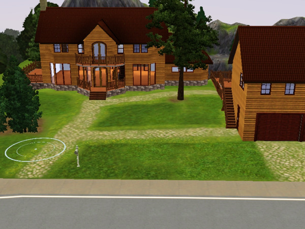 Sims 3 — Canyon House by wyomingmama — From the front it looks like any other log home, but when you tour this house