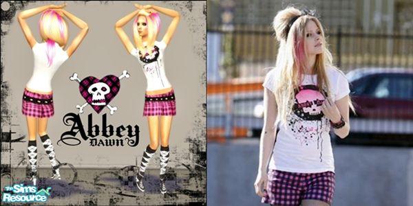 The Sims Resource - Abbey Dawn by Avril Lavigne Outfit