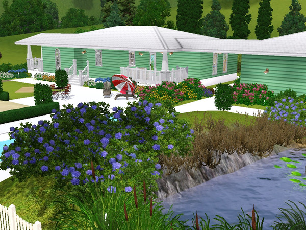Sims 3 — Country Garden 1 by JSR_Julie — Stairs from http://www.modthesims.info/download.php?t=362401 Roof from