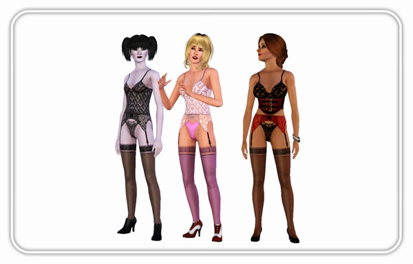 Sims 3 — Sexy Lingerie Pack 04 by moschino_K — This set includes a lace corset with suspenders for Young-Adult and Adult