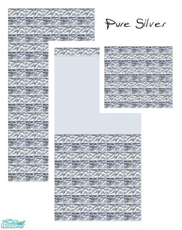 Sims 2 — Pure Silver by Mekhi — An exclusive silver tiled set of two walls and floor. Enjoy!