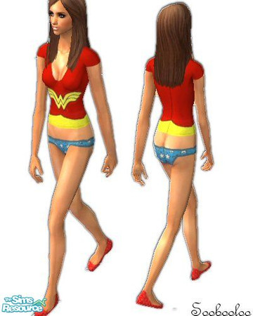 Sims 2 — // Wonder Woman by soobooloo — Be a superhero in these undies or pjs!