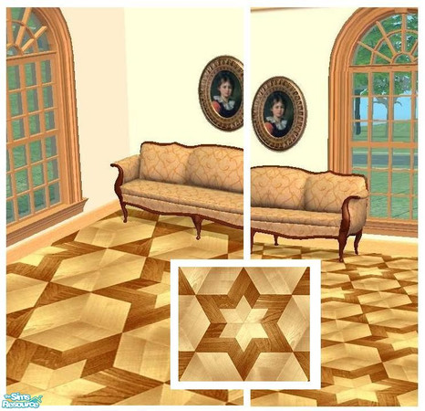 Sims 2 — Wooden mosaic by Mekhi — A set of two elegant wooden mosaic floors - 1x1 and 2x2. Enjoy!