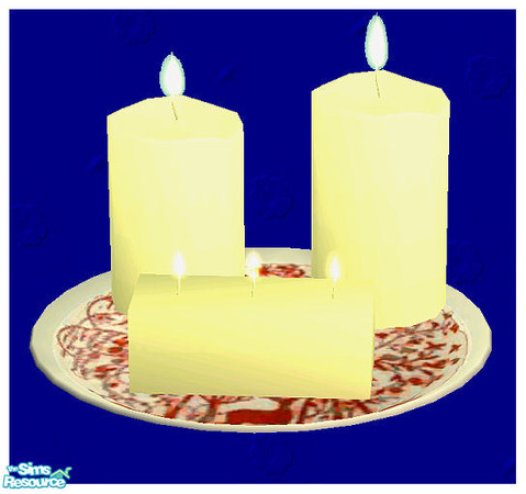 Sims 2 — Candle set III-Beige candle rec by Paleoanth — Part III of my candle set. This miniset features two round
