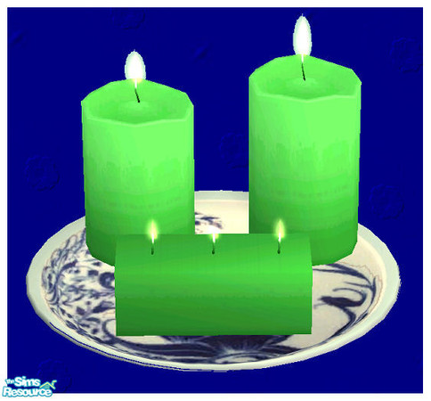 Sims 2 — Candle set III-Green candle rec by Paleoanth — Part III of my candle set. This miniset features two round