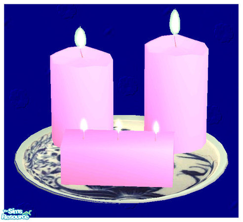 Sims 2 — Candle set III-Pink candle recolor by Paleoanth — Part III of my candle set. This miniset features two round