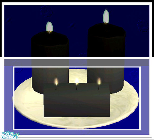 Sims 2 — Candle set III-White plate rec by Paleoanth — Part III of my candle set. This miniset features two round candles
