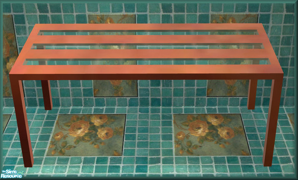 Sims 2 — NK TC49 PMS Kitchen  - Table by MoMama — A wenge wood kitchen table with aqua tinted glass.