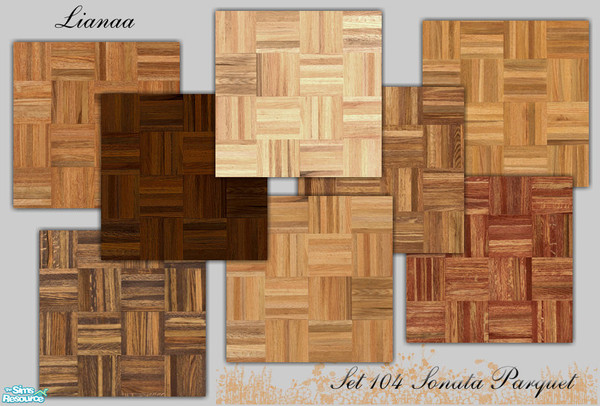 Sims 2 — Set 104 Sonata Parquet Collection by Lianaa — Set 104 Sonata Parquet Collection - 8 wood floors