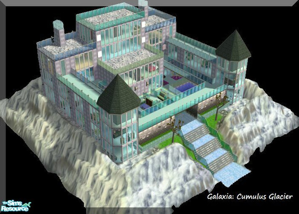 Sims 2 — Galaxia: Cumulus Glacier by stephanie_b. — This is a futuristic Sim home designed to appear as though floating