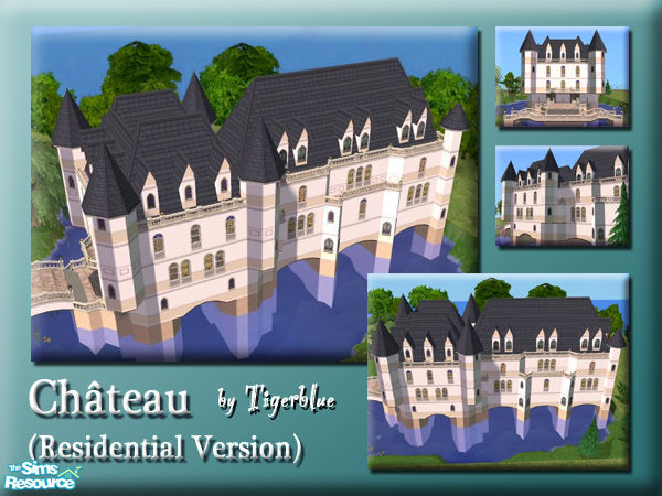 Sims 2 — Chateau de Chenonceau (Unfurnished) by Tigerblue — Let your Sims life the high life with in this magnificent