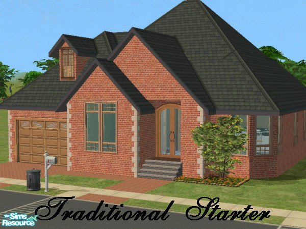 Sims 2 — Traditional Starter by juliemhanson — Roomy enough for the whole family on a budget! First floor has a garage,