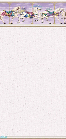 Sims 2 — Carousel Nursery - Wall by Riverwillows — Pretty soft pink wall with cute carousel border. Part of the Carousel