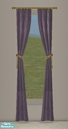 Sims 2 — Imperial Living - Curtain by Riverwillows — Regal living room set, in royal purples and gold trim. Meshes by