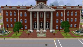 Sims 3 — Parrish Hall of Justice by DragonQueen — (No superheros supplied, sorry!) This city hall features manicured