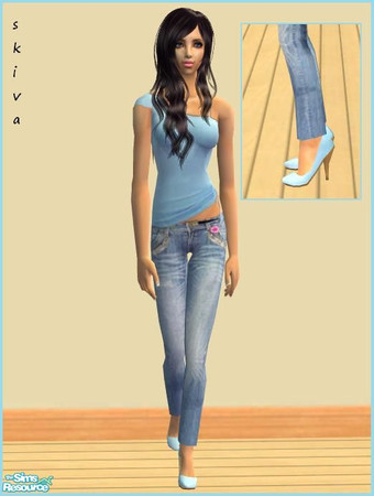 Sims 2 — Sexy Muse - Blue by skiva — Be his sexy muse in this peppery dress. This outfit includes beautiful high heels
