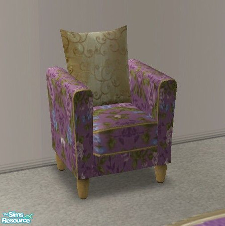 Sims 2 — Imperial Living - Chair by Riverwillows — Regal living room set, in royal purples and gold trim. Meshes by