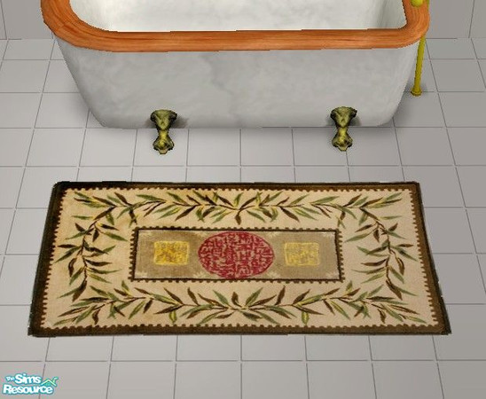 Sims 2 — Asian Bath - Tub Rug by Riverwillows — Nice bathroom with soothing Asian influences. Meshes by Frogger@Paegin