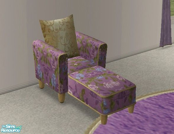 Sims 2 — Imperial Living - Chaise Lounge by Riverwillows — Regal living room set, in royal purples and gold trim. Meshes