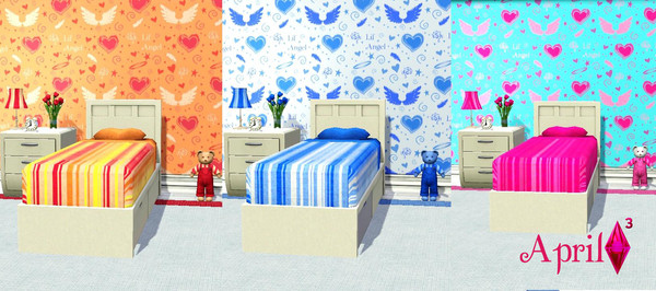 Sims 3 — Lil Angel by ahundley — This sweet pattern features an array of tossed hearts, halos, stars, wings, feathers and