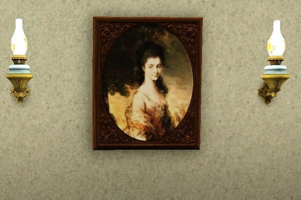 Sims 3 — Mrs. Lowndres-Stone Gainsborough Painting by daisylee — TSRAA This painting is a bit washed out in the day and