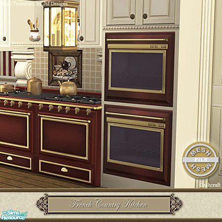 Sims 2 — French Country Kitchen - Dbl Ovens Mesh by Cashcraft — This is a set recolor of the Traditional Inspired Kitchen