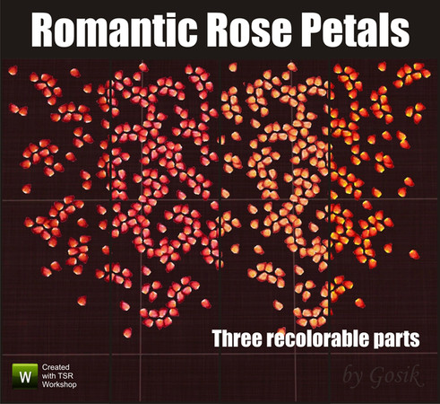Sims 3 — Romantic rose petals (rug) by Gosik — Romantic rose petals by Gosik for TSR