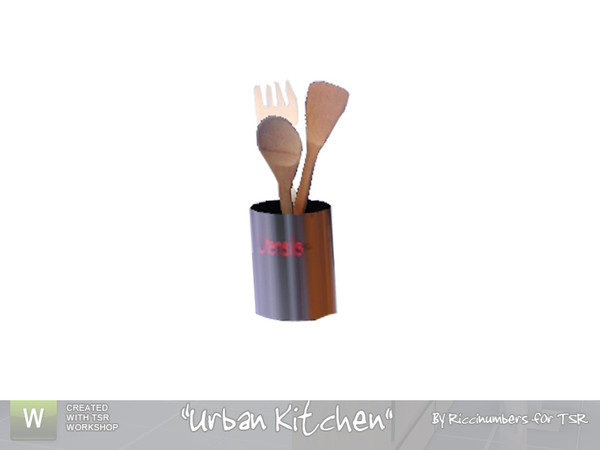 Sims 3 — Urban Kitchen Untensils by TheNumbersWoman — Some Kitchen Clutter. By RicciNumbers at TSR.