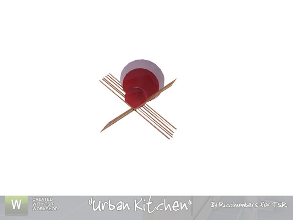 Sims 3 — Urban Kitchen Dish Rack by TheNumbersWoman — Dish Rack Clutter. By RicciNumbers at TSR.