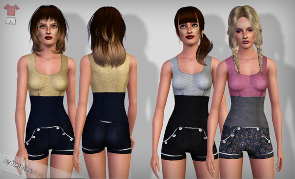 Sims 3 — FS 27 top  by katelys — New sporty top for adult and young adult females. It has 2 recolorable parts.