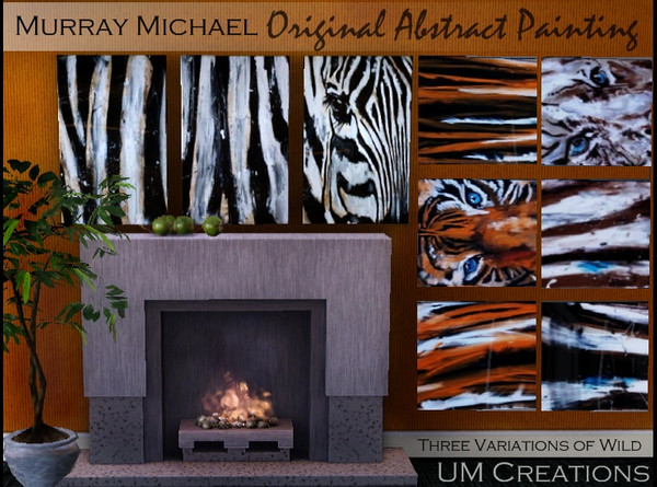 Sims 3 — UM Abstract Painting(s) - Wild by UM_Creations — Three paintings in one single pack - three variations. I