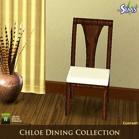 Sims 3 — Cashcraft's Chloe Dining Chair by Cashcraft — Deep brown espresso hardwood dining chairs from the Metro Living