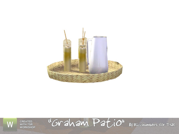 Sims 3 — Graham Patio Drink Tray by TheNumbersWoman — A little deco for your Patio. By RicciNumbers at TSR.