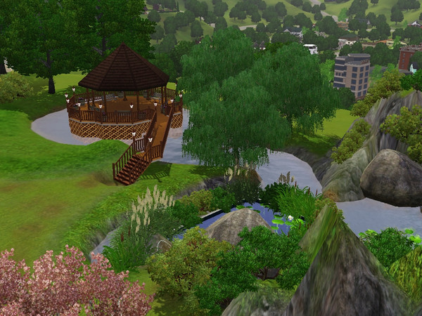 Sims 3 — Stone-Valley-Park by matomibotaki — A park for your sims to relax and go fishing or swimming. You can play chess