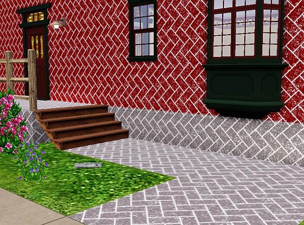 Sims 3 — Diagonal Bricks Pattern by TheNinthWave — 2 Tone Rock and Stone Pattern 