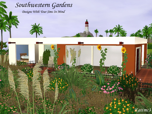 Sims 3 — Southwestern Gardens by kattmc3 — This three bedroom, two bathroom southwestern style home surrounded by amazing