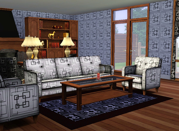 Sims 3 — Simple Squares 4 by TheNinthWave — Simple Squares 4 Geometic Pattern with 2 channels