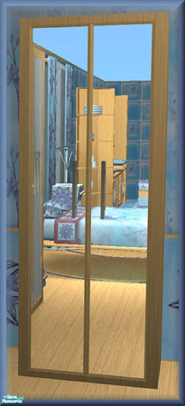 Sims 2 — NK TC50 Salsa BR - Mirror by MoMama — A cabinet mirror in a light slatted wood.