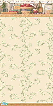 Sims 2 — Bakers Kitchen Wall by Dreamspinner — a Maxis cloned wallpaper I made to go with the Seasons Appliances