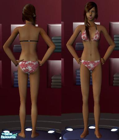 Sims 2 — Pink flowers bikini by manubeas_506 — Very chic.