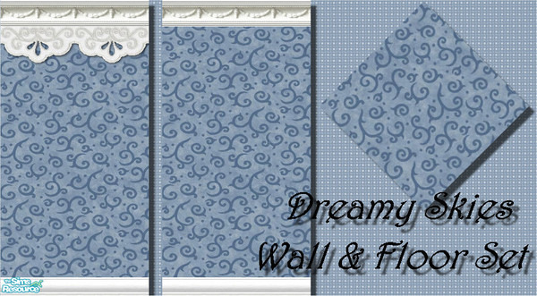 Sims 2 — Dreamy Skies Wallpaper & Floor Set by frillyfilly — Dreamy Skies Wallpaper & Floor Set