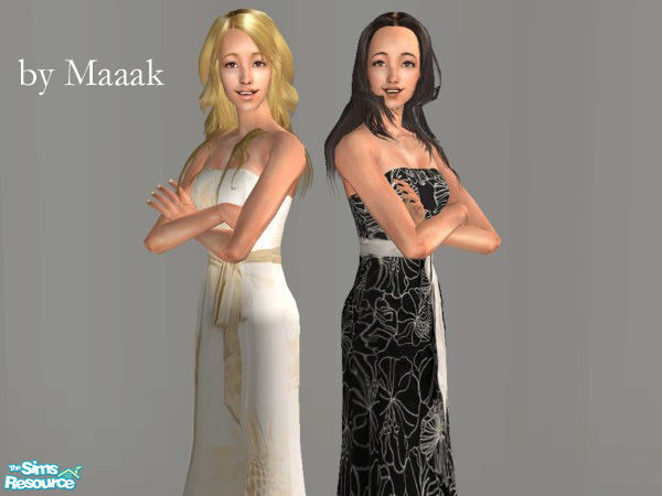 Sims 2 — Formal Dresses by TSR Archive — Here is a set that includes two formal dresses, but you can find them in the