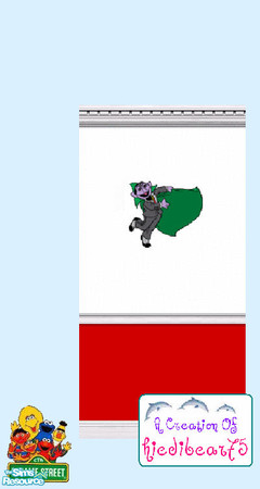 Sims 2 — Sesame Street walls in red - Sesamestreet Count Red Hb75@tsr by hiedibear75 — Sesame Street wallpaper in red