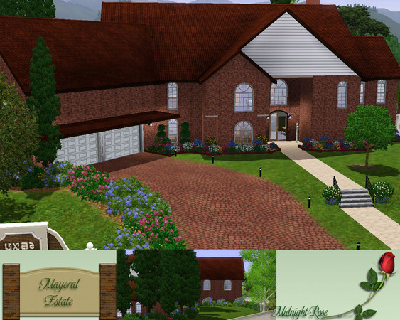 Sims 3 — Mayoral Estate by MidnightRose — This residence was built by request. Features 4 BR, 3 1/2 BA, a formal living