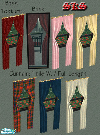 Sims 2 — Mackintosh Oriental Studio Suite - Curtain - 1 Long by 71robert13 — Floor length drapery fitted to 1 tile